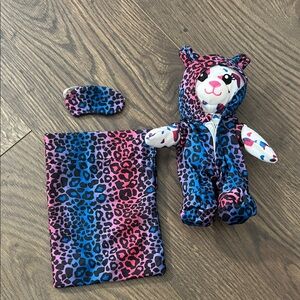 Build-A-Bear Mini Stuffed Animal With Eye Mask Sleeping Bag And Pajamas